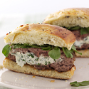 Herbed Cream Cheese-Stuffed Lamb Burgers