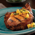 Chili-Rubbed Pork Chops with Grilled Pineapple Salsa